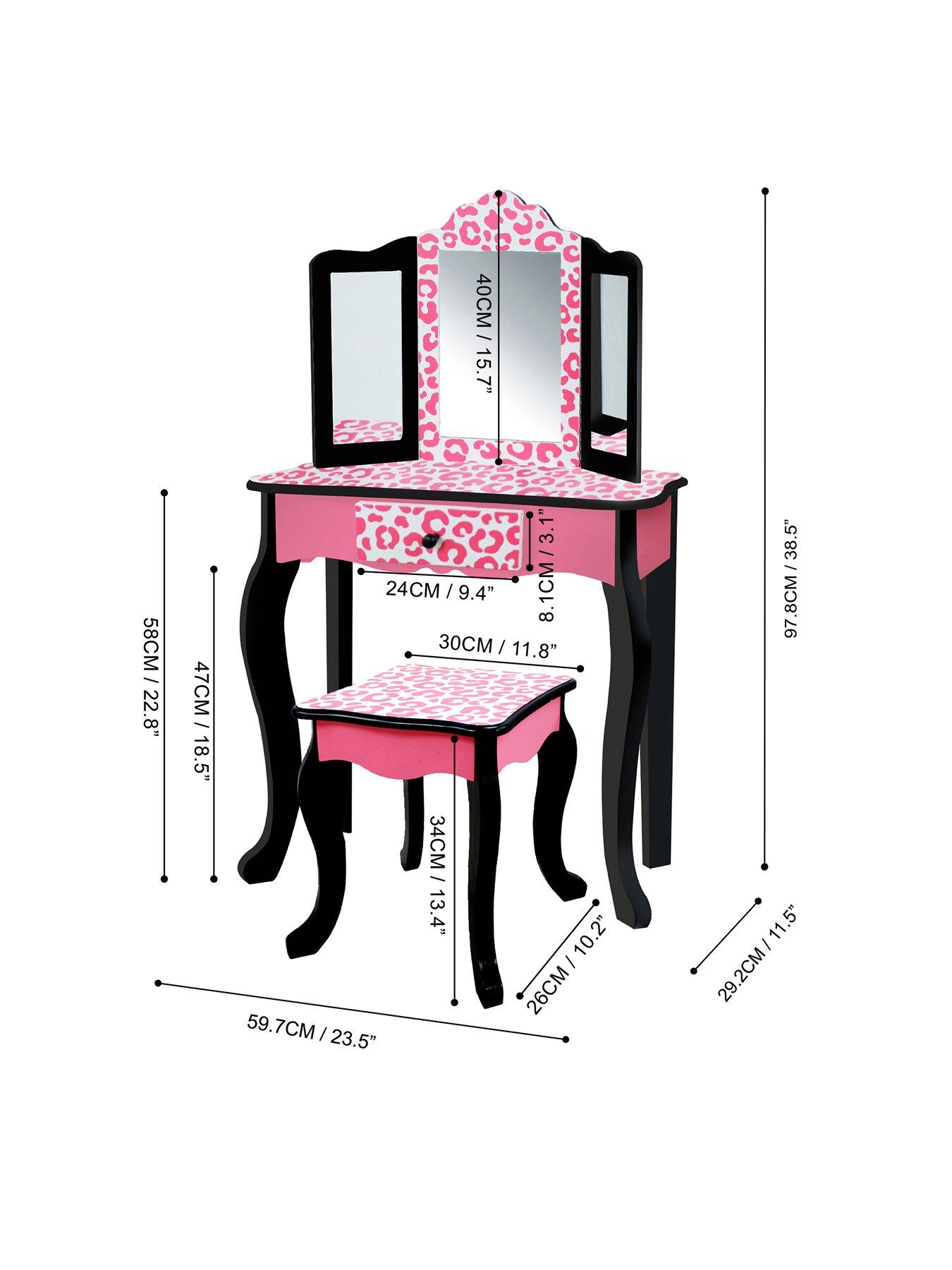 Image 2 of 7 of Teamson Kids Fantasy Fields Leopard Print Vanity Table, Stool and Mirror&nbsp;Set