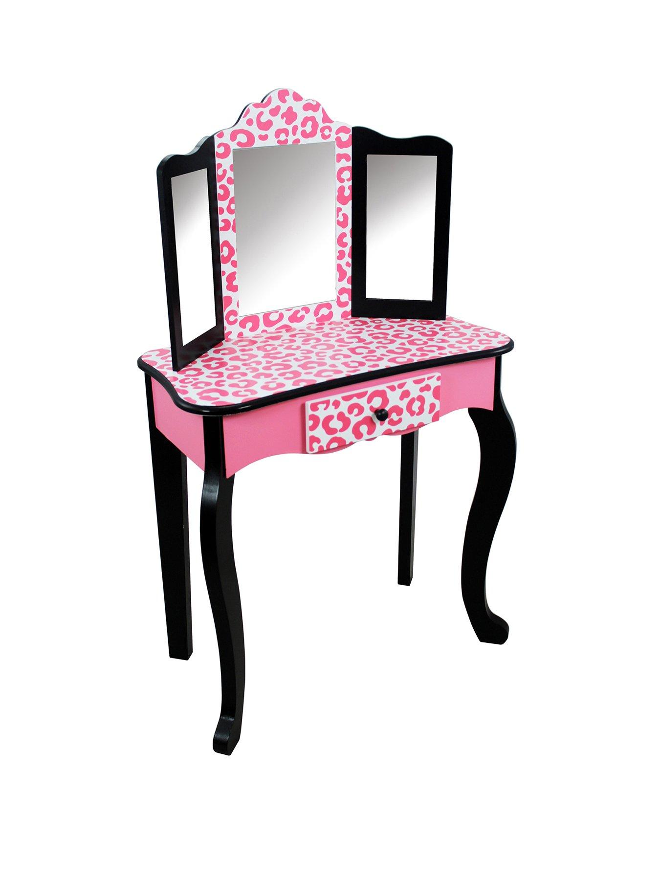 teamson-kids-fantasy-fields-leopard-print-vanity-table-stool-and-mirrornbspsetback