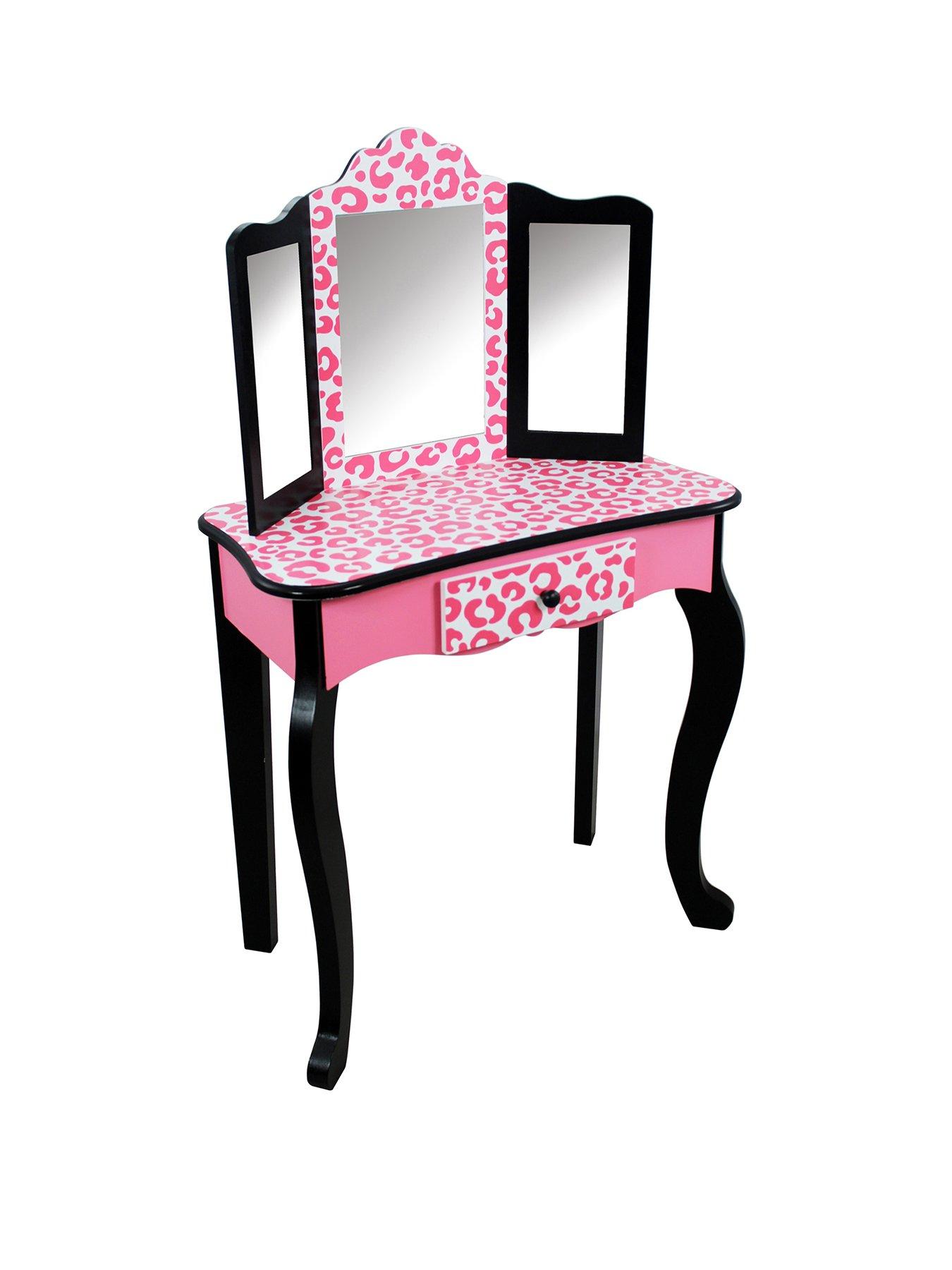 Image 3 of 7 of Teamson Kids Fantasy Fields Leopard Print Vanity Table, Stool and Mirror&nbsp;Set