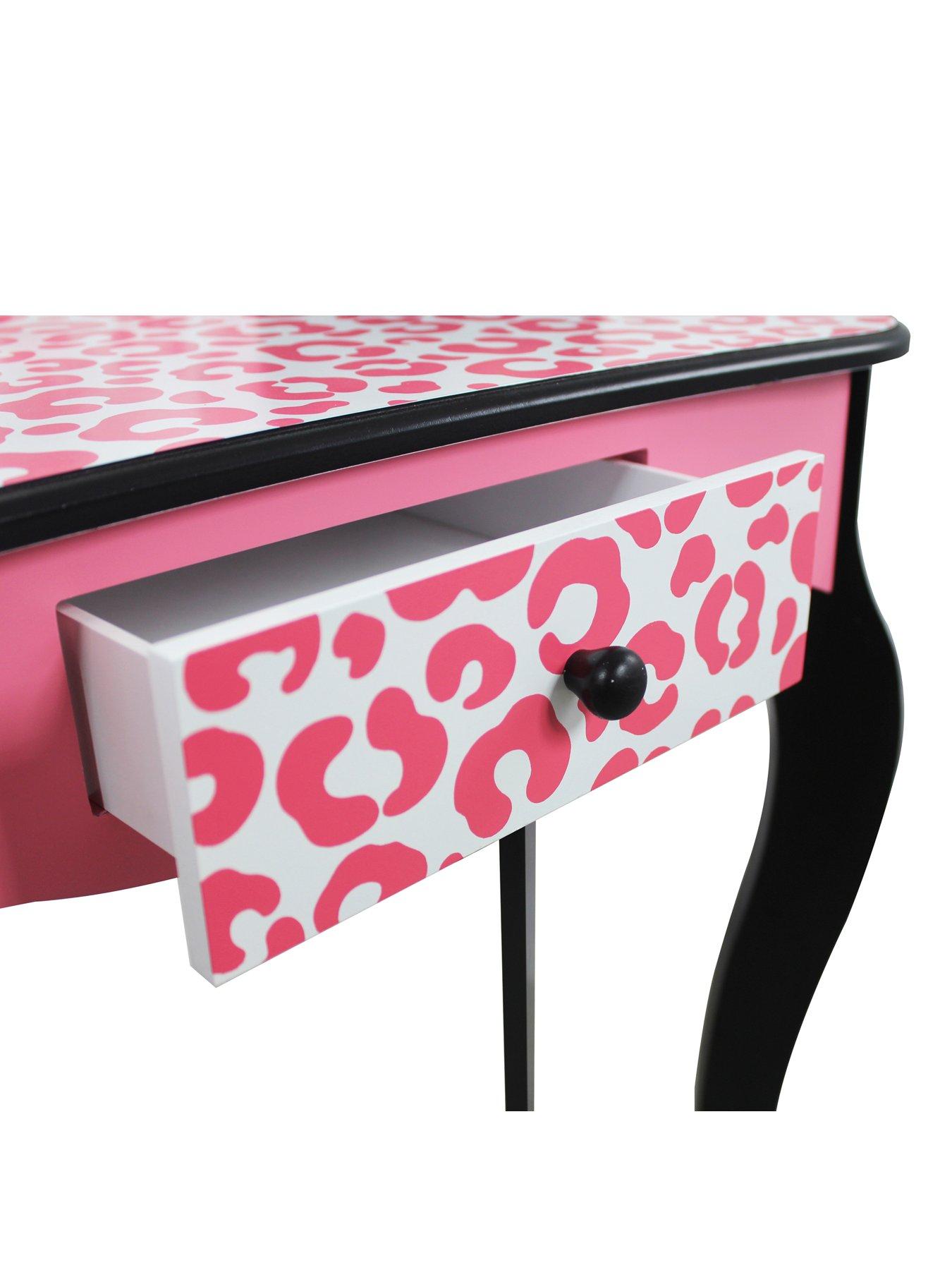 teamson-kids-fantasy-fields-leopard-print-vanity-table-stool-and-mirrornbspsetdetail