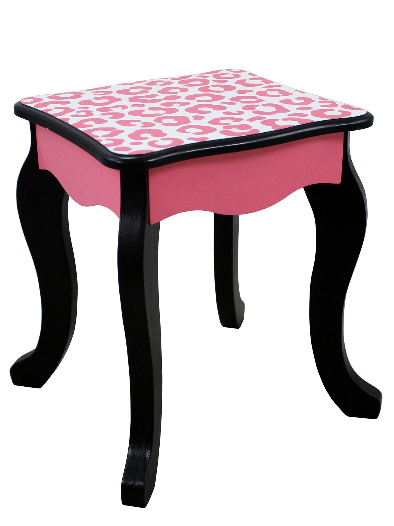 Image 6 of 7 of Teamson Kids Fantasy Fields Leopard Print Vanity Table, Stool and Mirror&nbsp;Set