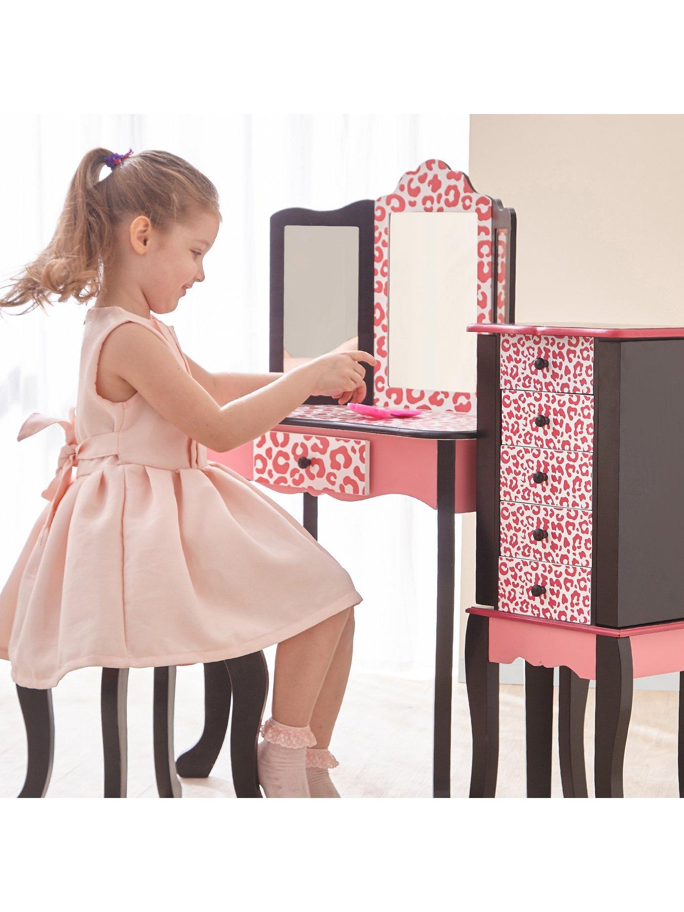 Image 7 of 7 of Teamson Kids Fantasy Fields Leopard Print Vanity Table, Stool and Mirror&nbsp;Set