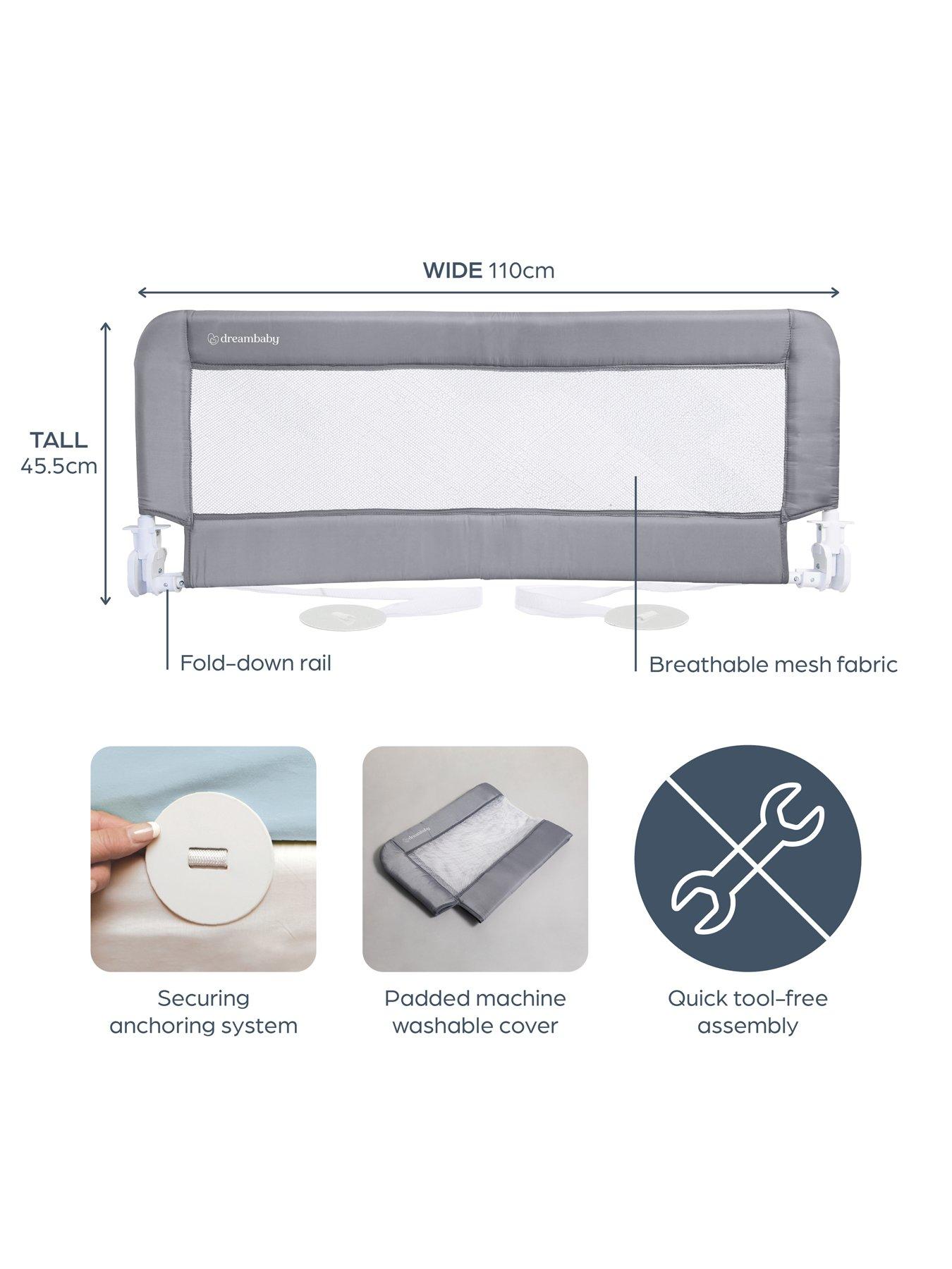 Image 4 of 8 of Dreambaby Dreambaby Milan Padded Bedrail - Grey