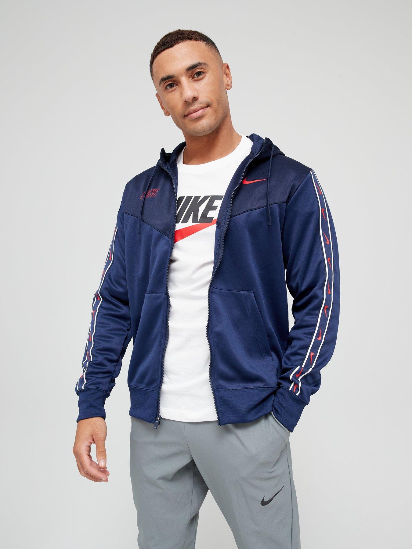 Navy blue and store red nike hoodie