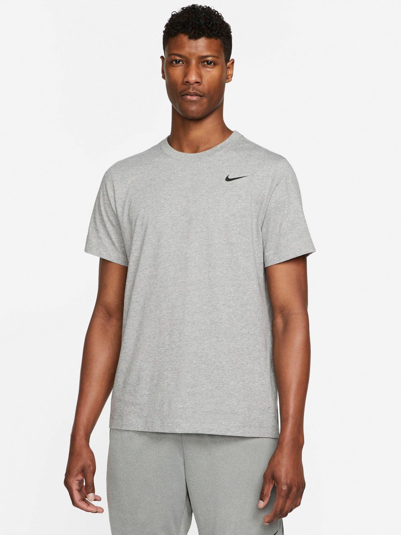 Losjes supermarkt details Nike Train Dri-FIT Cotton T-Shirt - Grey/Black | Very Ireland
