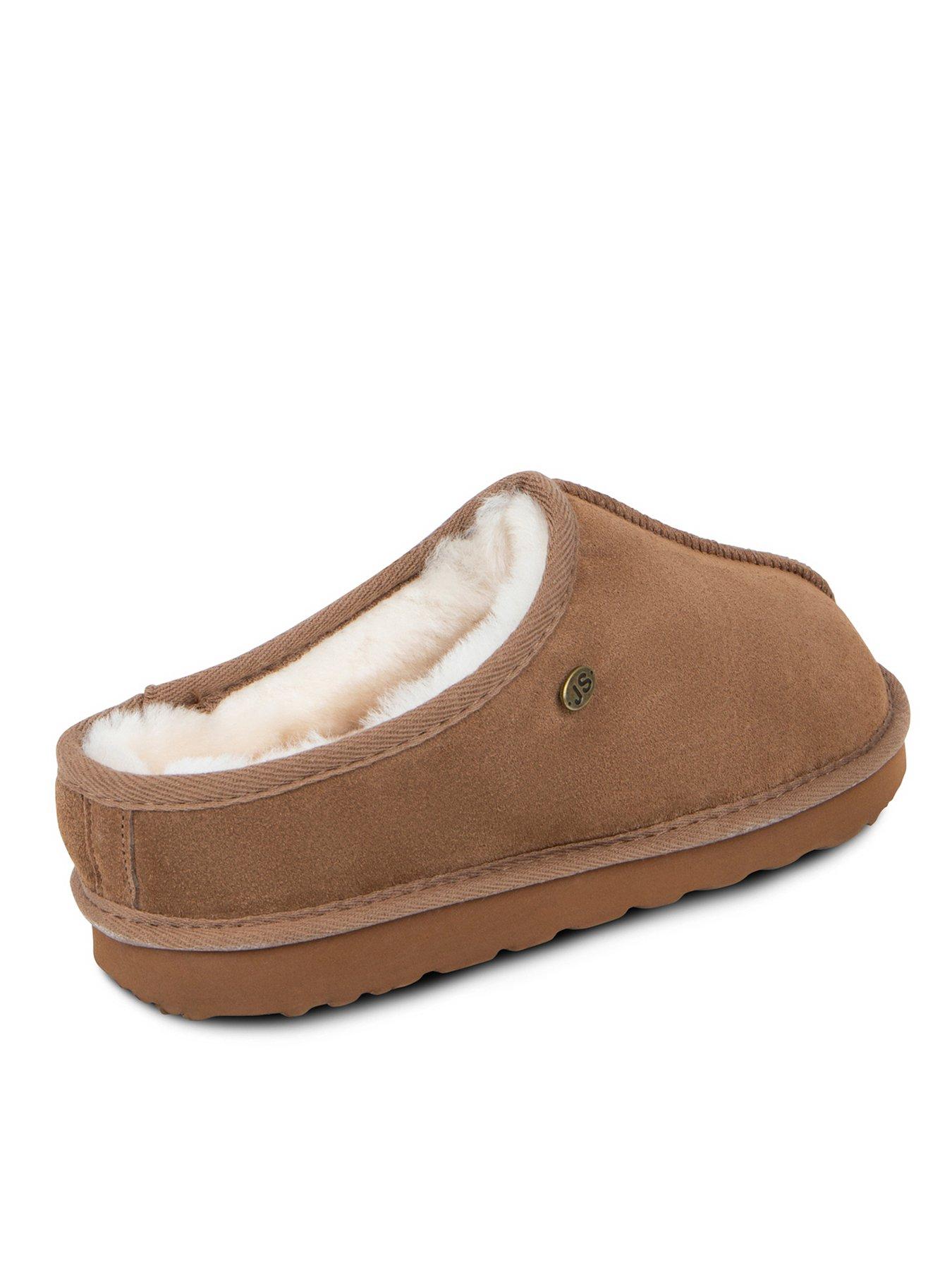 just-sheepskin-mens-raised-seam-sheepskin-mule-slipper-chestnutstillFront