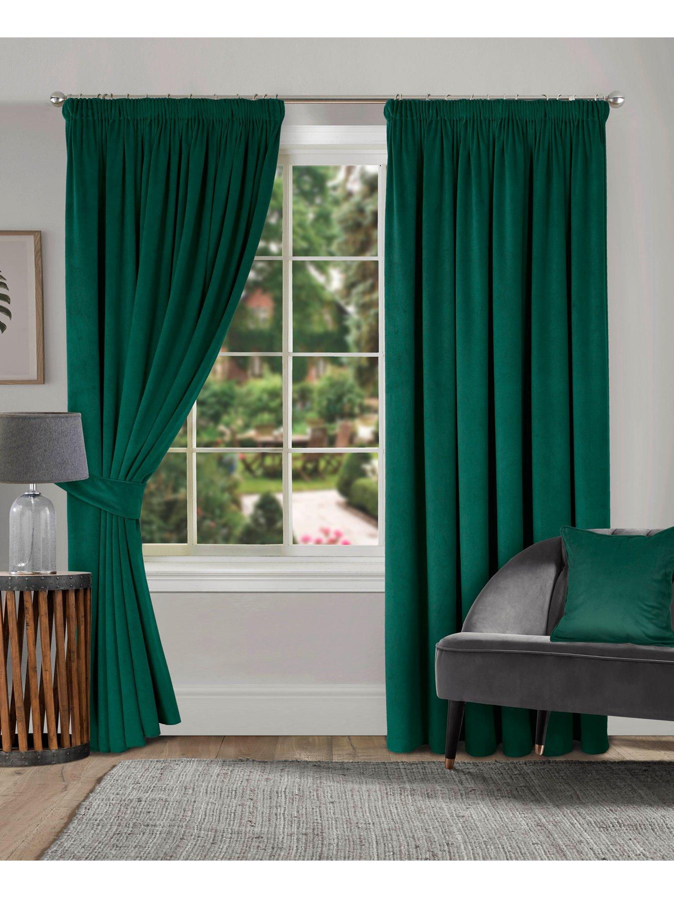 undefined Montreal Velour Pencil Pleat Lined Curtains