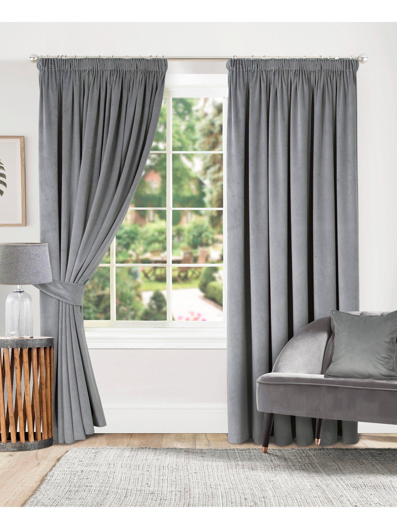undefined Montreal Velour Pencil Pleat Lined Curtains