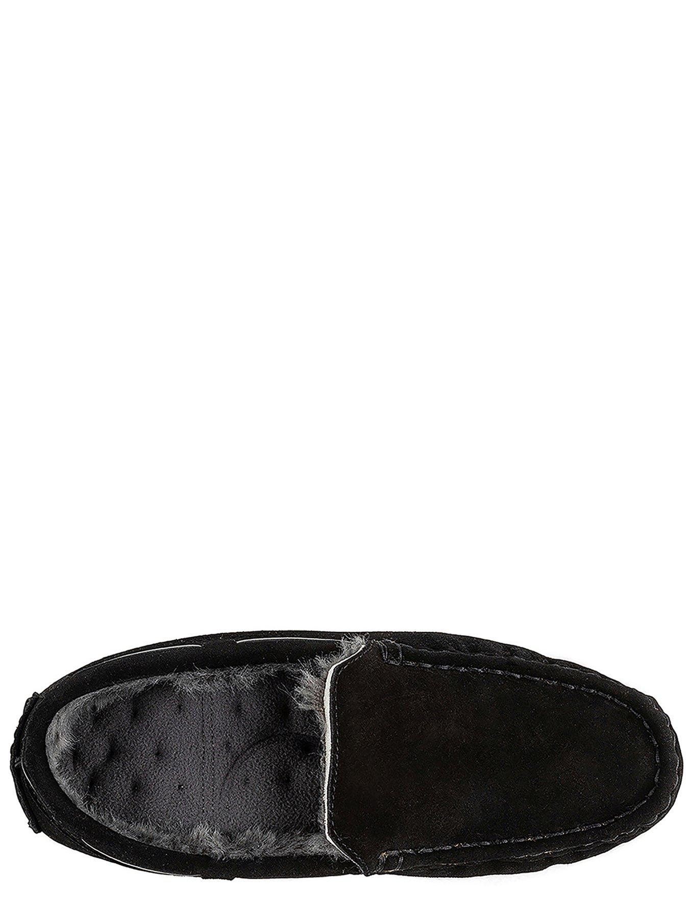 Image 3 of 4 of TOTES Mens Real Suede Moccasin Slippers - Black