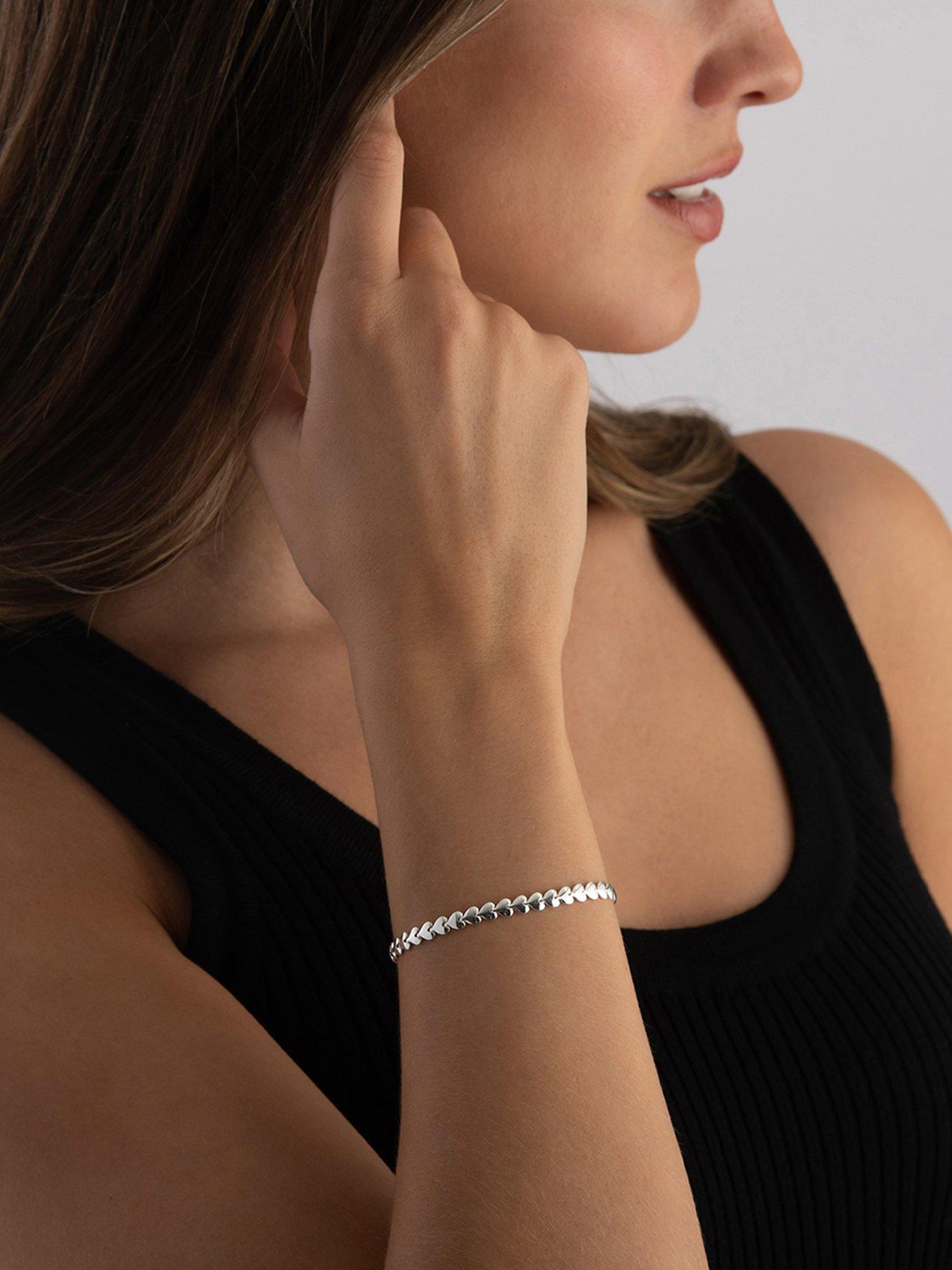 Image 2 of 4 of Beaverbrooks Silver Heart Link Bracelet