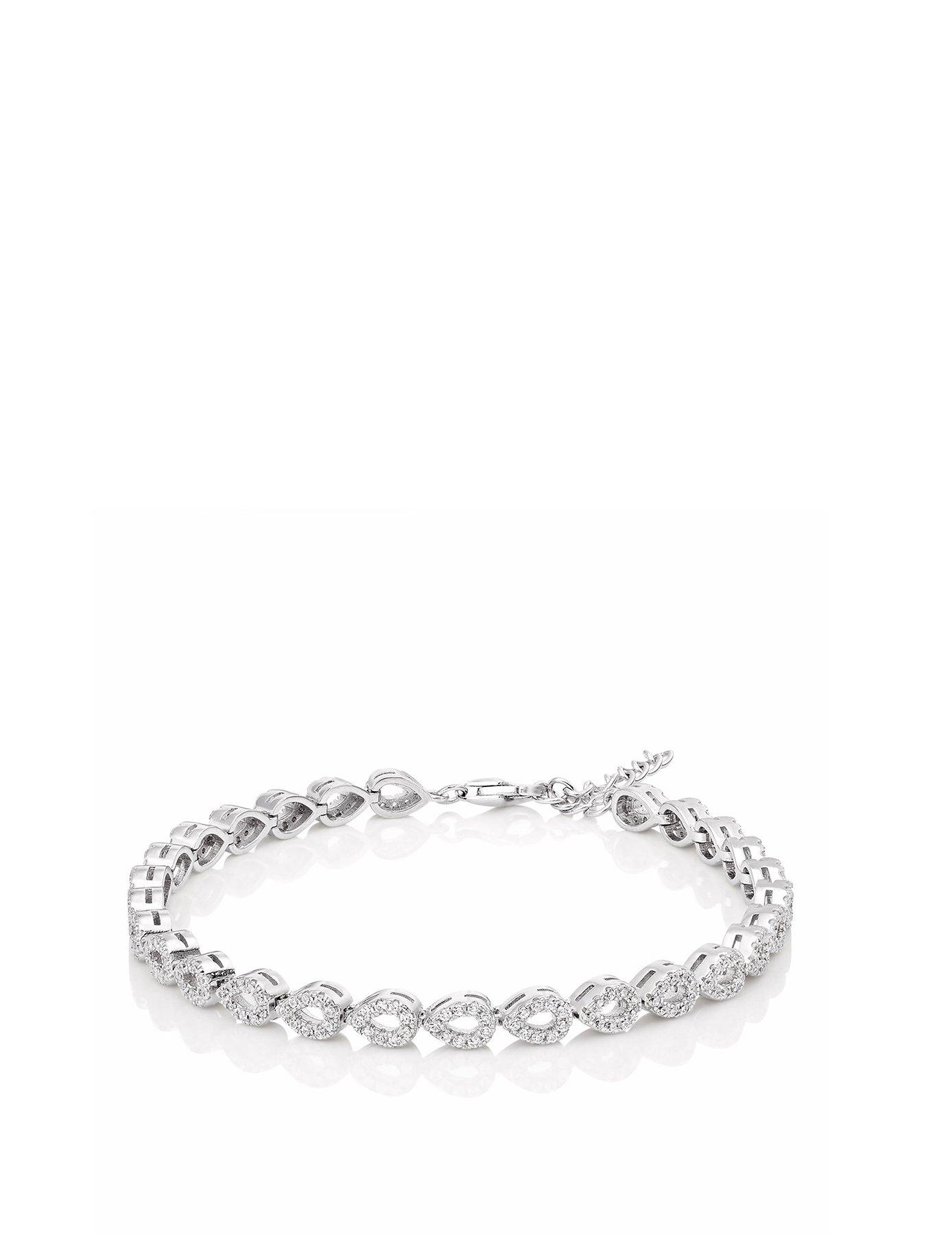 Beaverbrooks Silver Cubic Zirconia Pear Bracelet