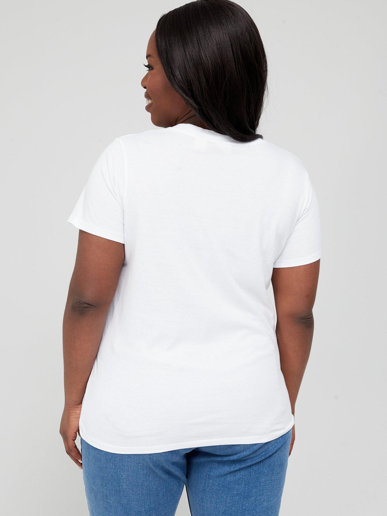 Image 2 of 4 of Levi's Plus V-neck T-shirt (plus Size) - White +