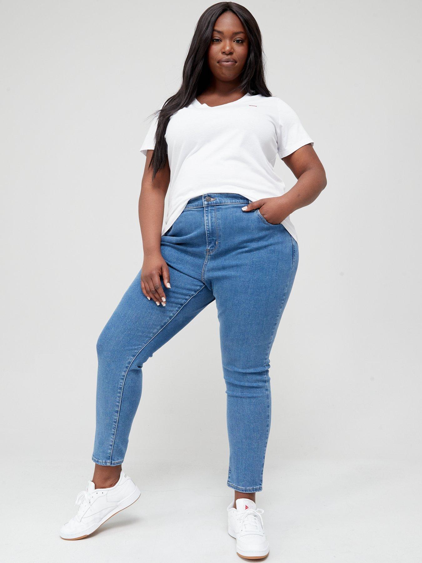 Image 3 of 4 of Levi's Plus V-neck T-shirt (plus Size) - White +