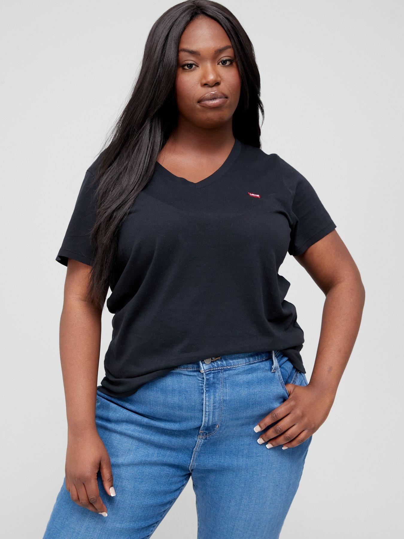 Levi's Plus V-neck T-shirt (plus Size) - Caviar - Black