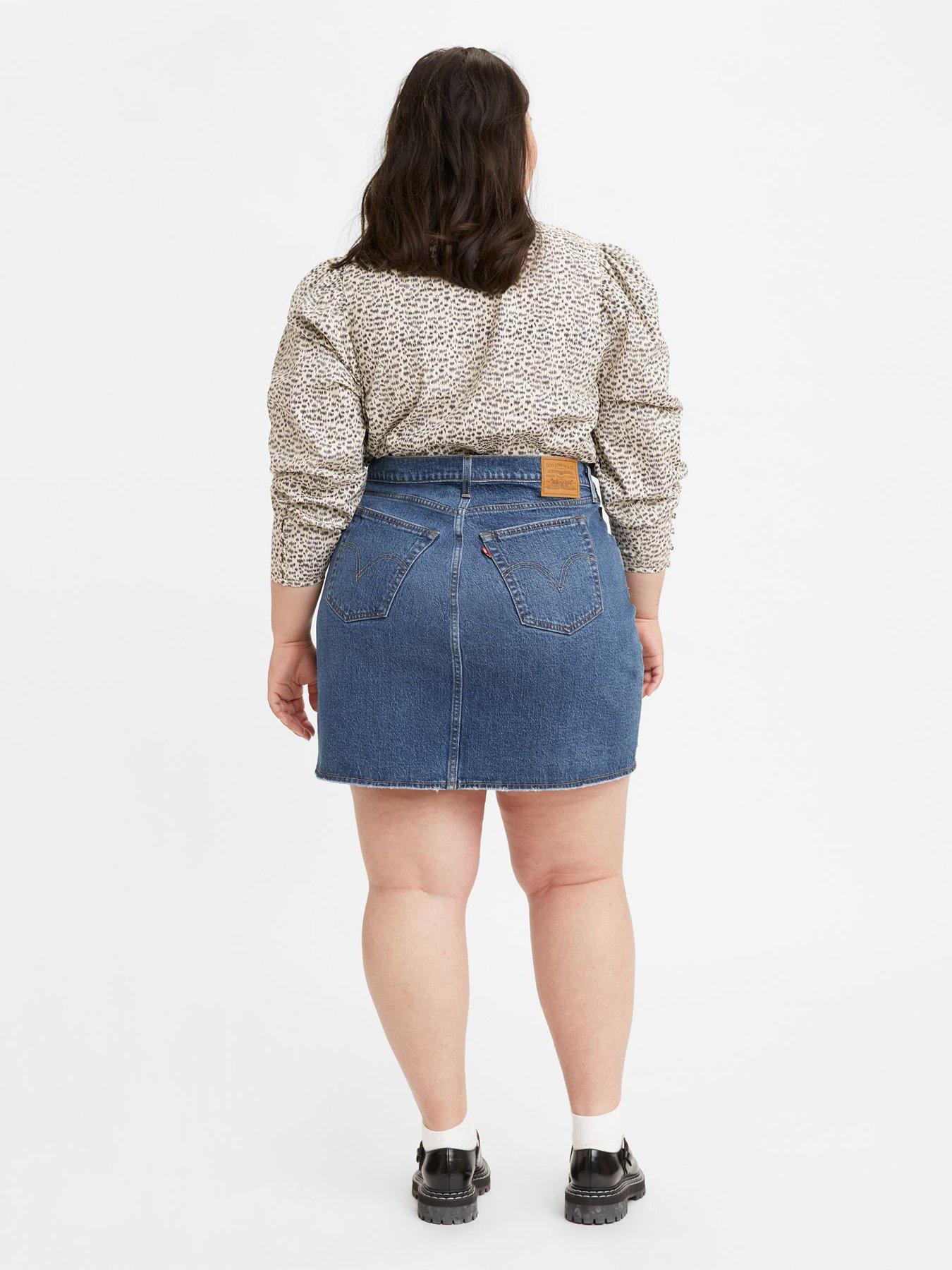 Levi s Plus Deconstructed Denim Mini Skirt Blue