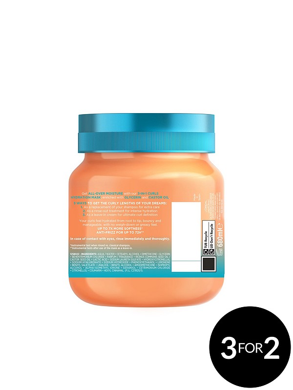 L'Oreal Paris Elvive Dream Lengths 3-in-1 Curls Hydration Mask For Wavy to  Curly Hair - 680ml | Very Ireland