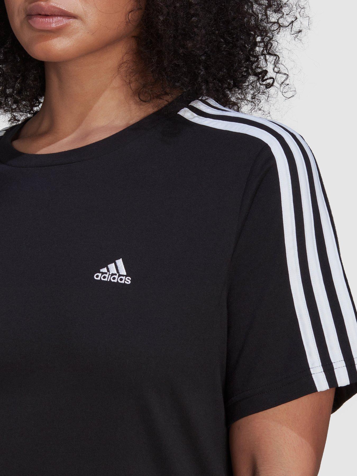 adidas-sportswear-womens-3-stripe-t-shirt-blackwhiteoutfit