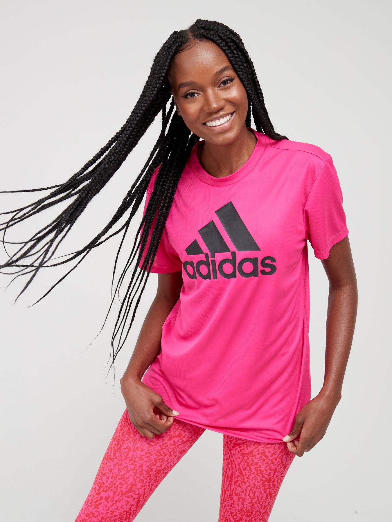 Adidas t shirt outlet neon pink