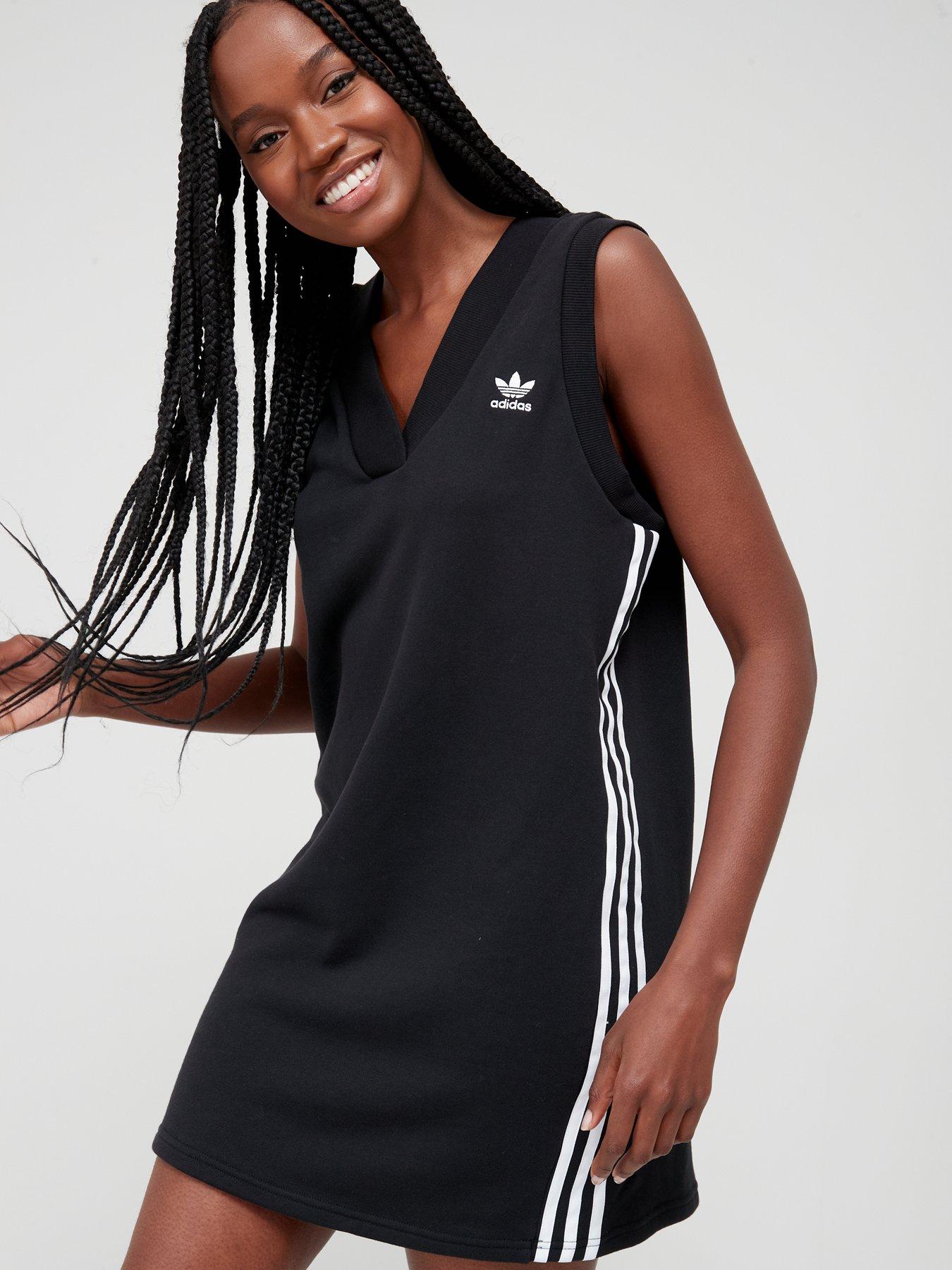 adidas-originals-v-neck-dress-blackoutfit