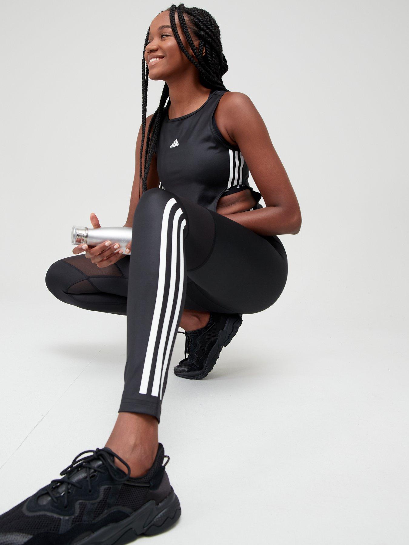 adidas Hyperglam 3 Stripes 7/8 Legging - Black | Very Ireland