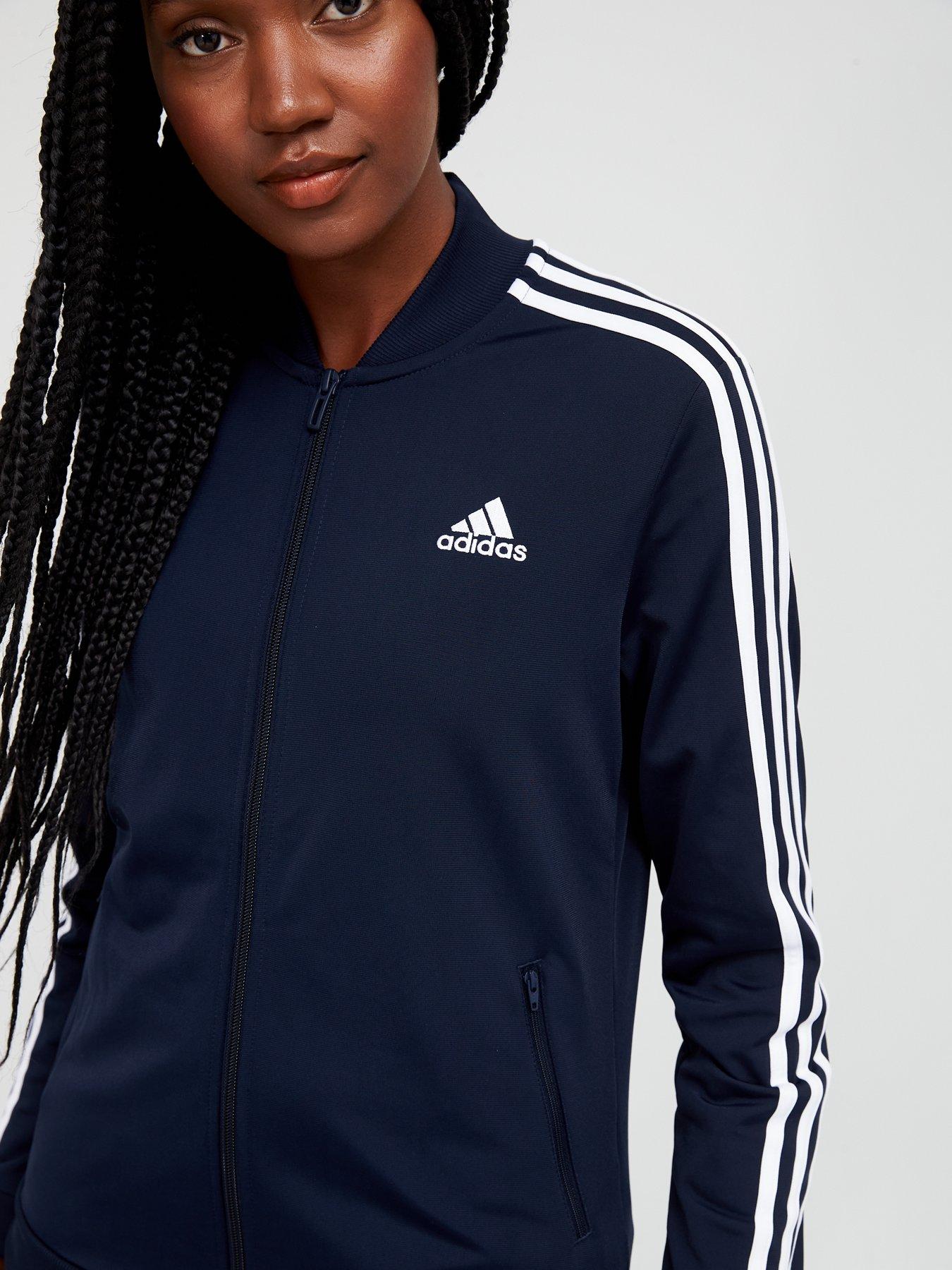 Essentials 3 Stripes Tracksuit Navy