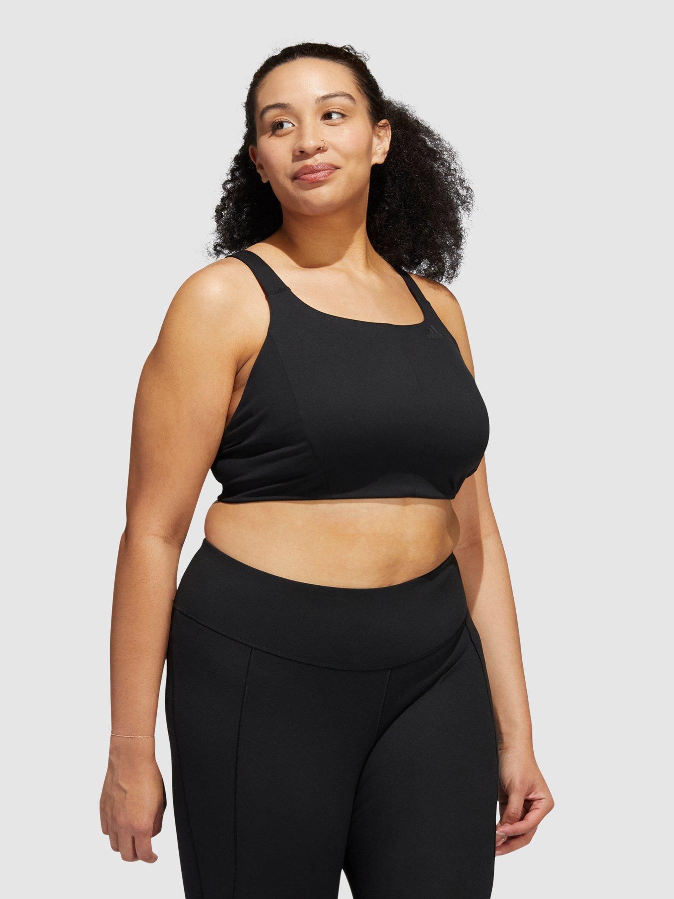 Adidas Yoga Studio Bra - Medium Support - Plus Size - Black/Grey | Very  Ireland