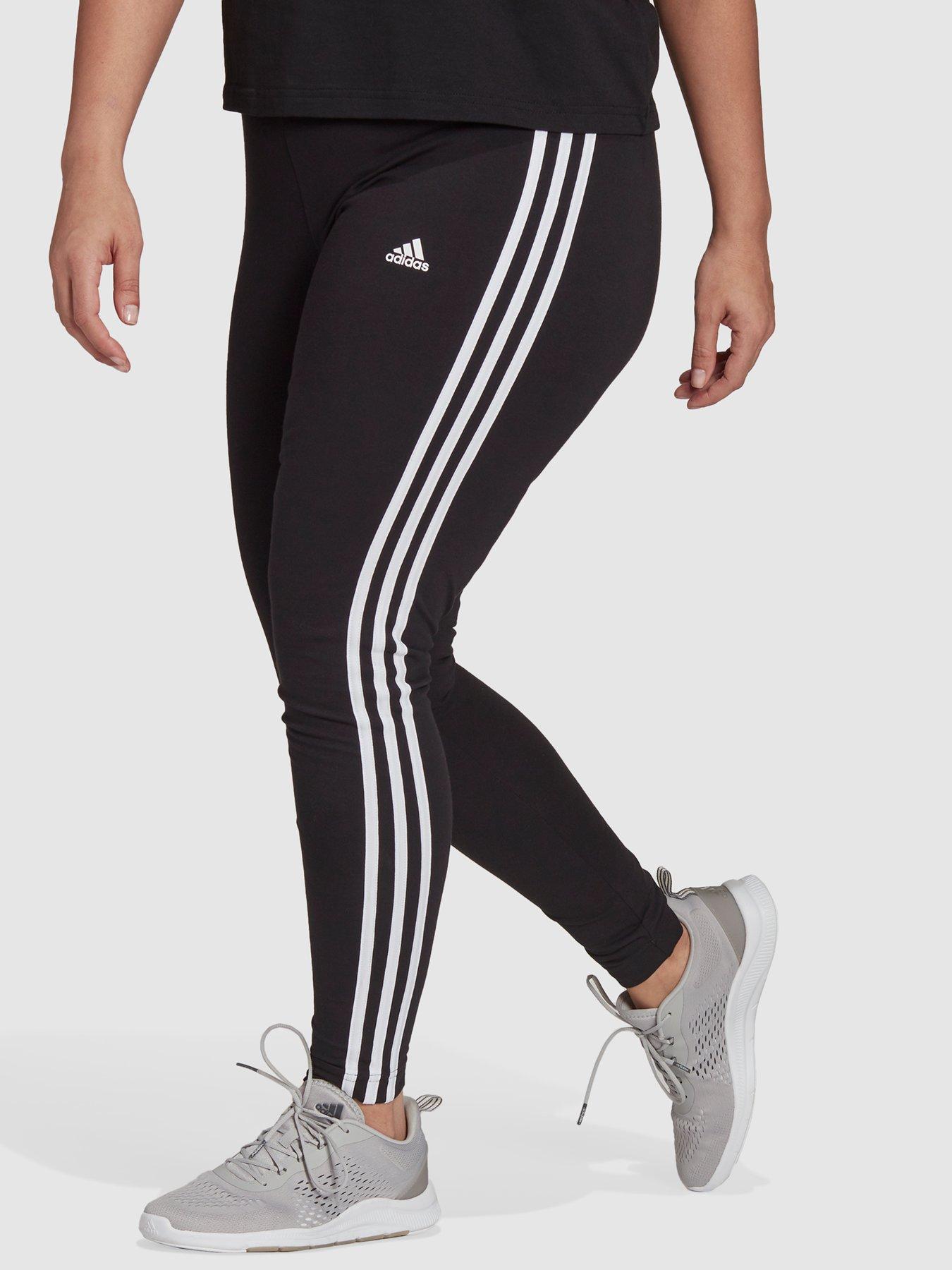 adidas Originals OLDER GIRLS 3STRIPE LEOPARD LEGGINGS - Black