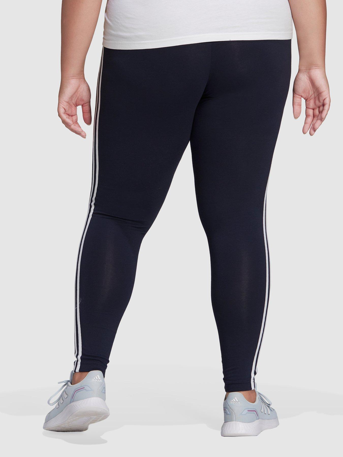 adidas Essentials 3-Stripes Leggings (Plus Size) - Black