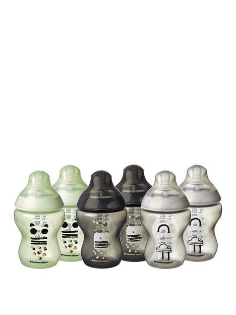 tommee-tippee-6-piece-260ml-closer-to-nature-baby-bottlesnbsp--ollie-amp-pip