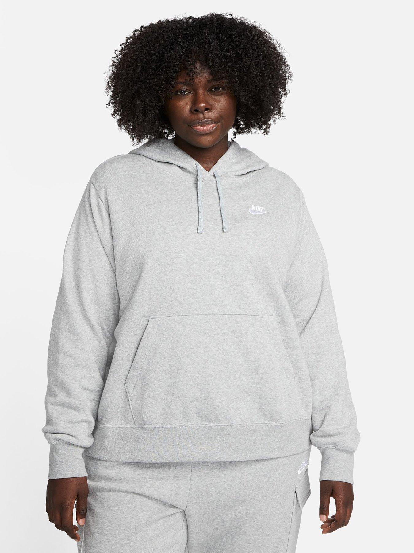 Nike NSW Club Fleece Pullover Hoodie (Curve) - Dark Grey Heather