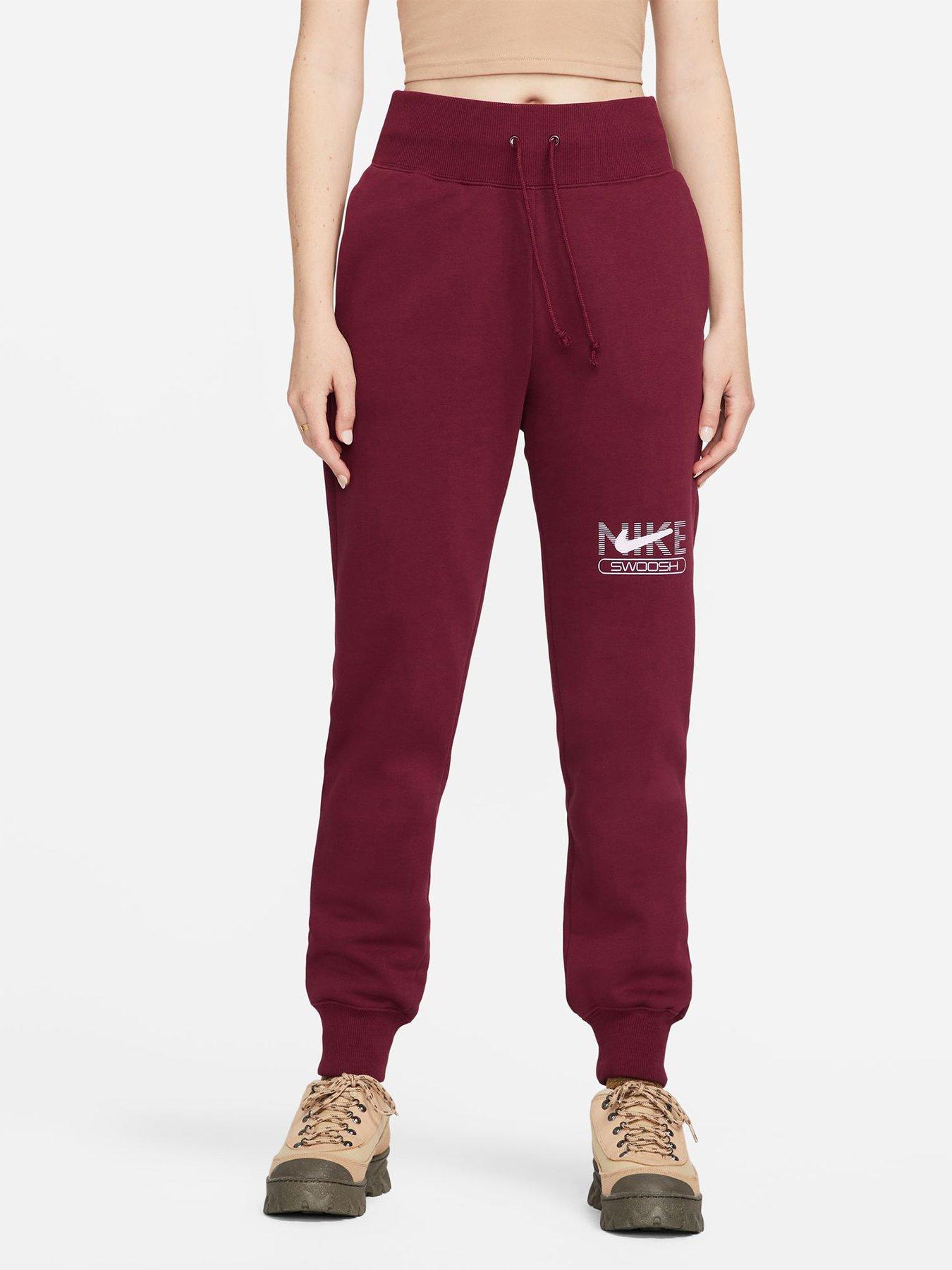 Nike double discount swoosh joggers red