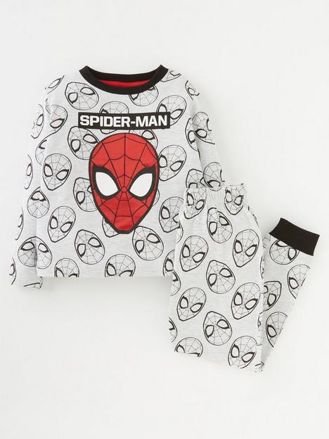 spiderman-boys-spiderman-all-over-print-long-sleeve-pyjamas-grey
