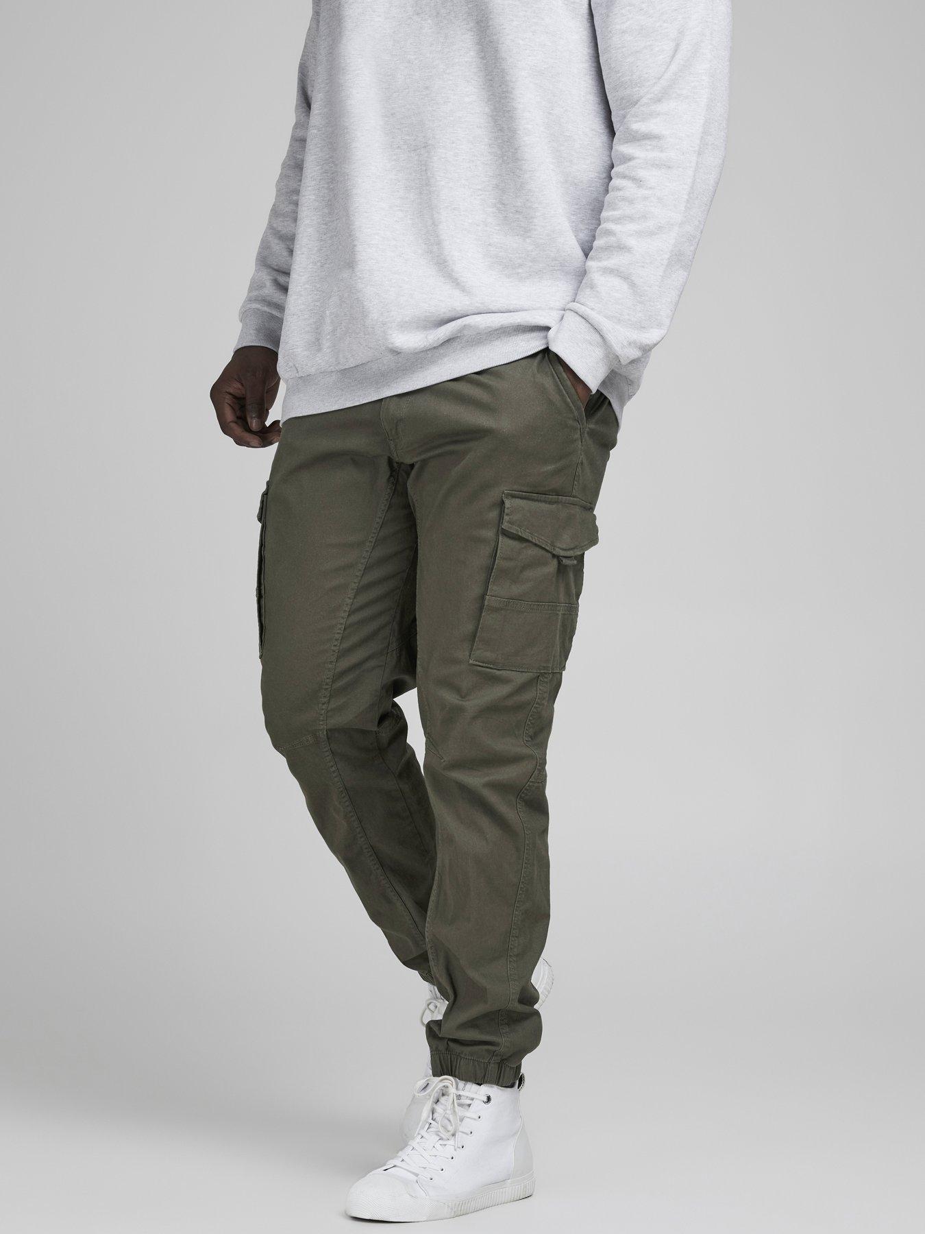 jack-jones-plus-paul-tapered-fit-cuffed-cargo-pants-dark-green