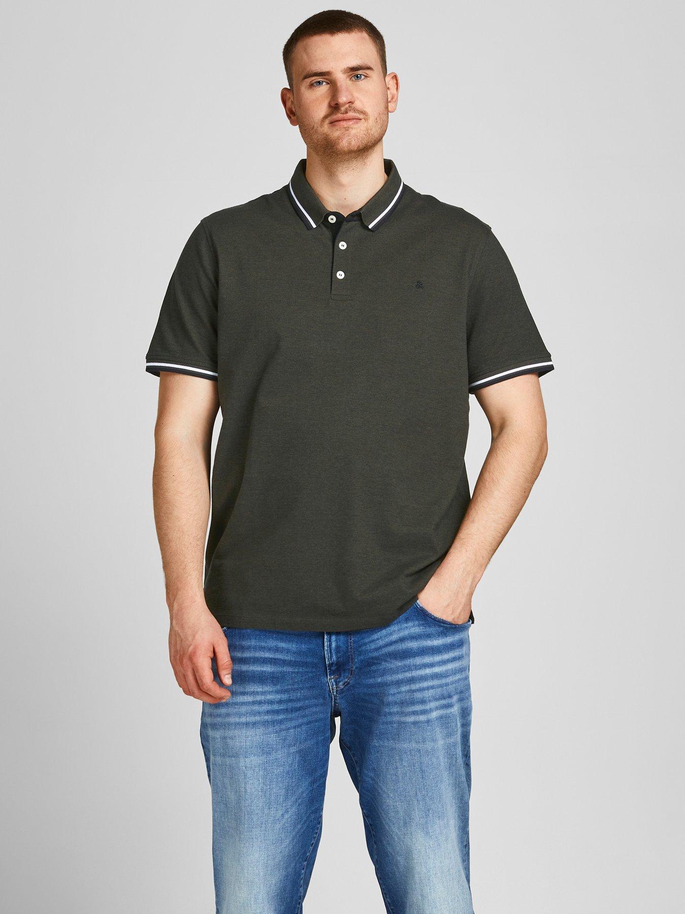 Image 1 of 4 of Jack & Jones Plus Paulos Small Logo Polo Shirt - Green