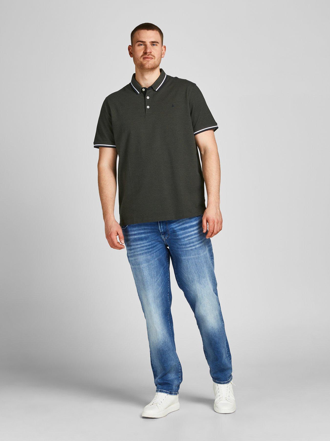 Image 3 of 4 of Jack & Jones Plus Paulos Small Logo Polo Shirt - Green
