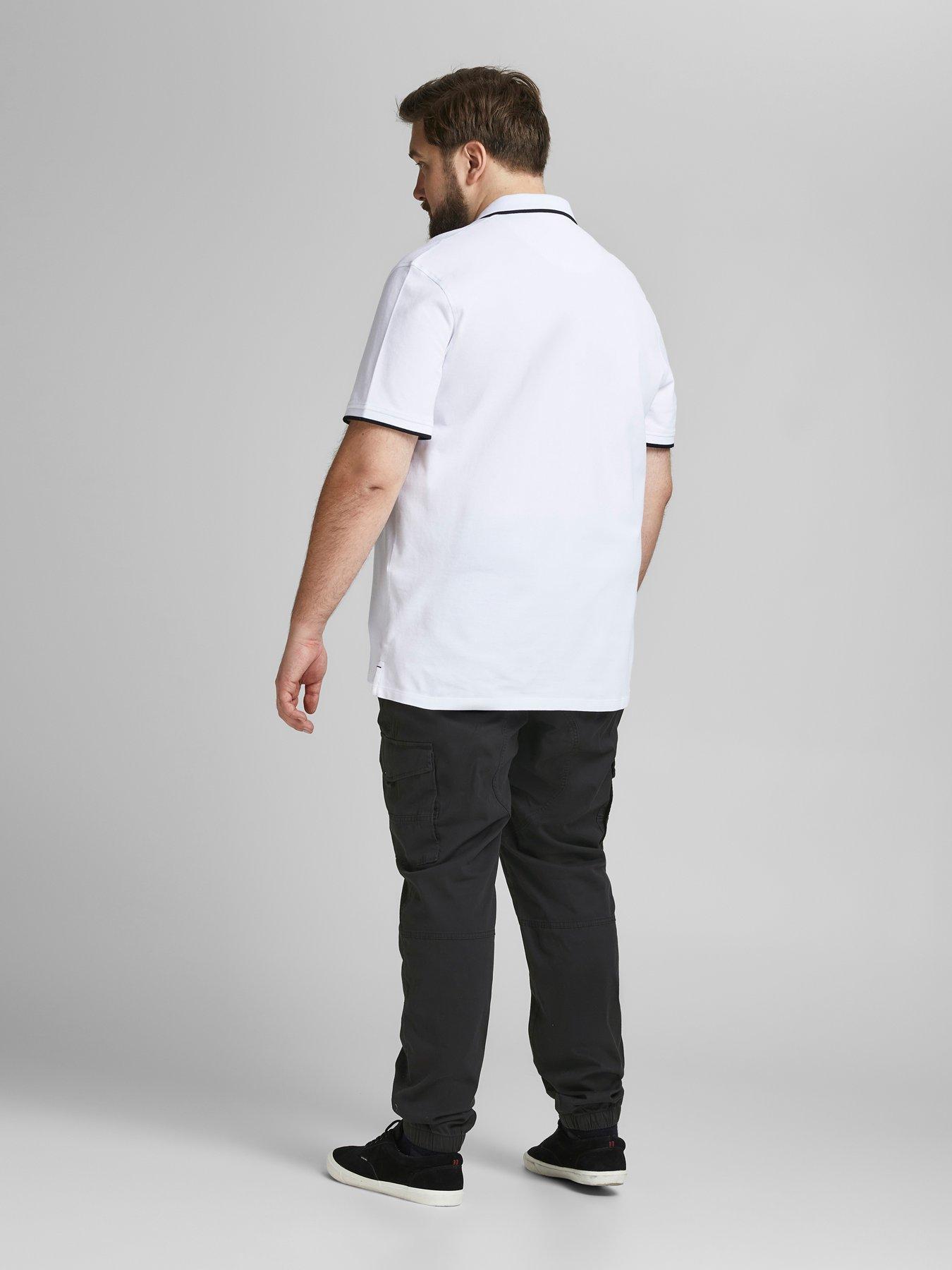 jack-jones-plus-paul-tapered-fit-cuffed-cargo-pants-blackstillFront