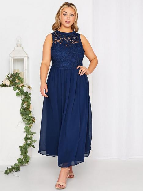 yours-yours-london-lace-sweetheart-bridesmaidnbspdress-navy