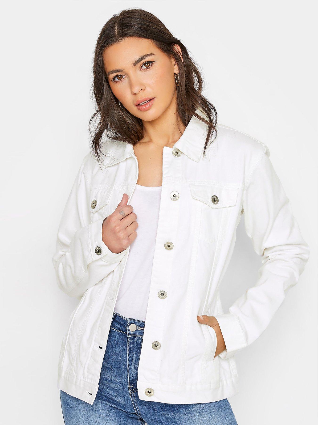 Long white clearance denim jacket womens