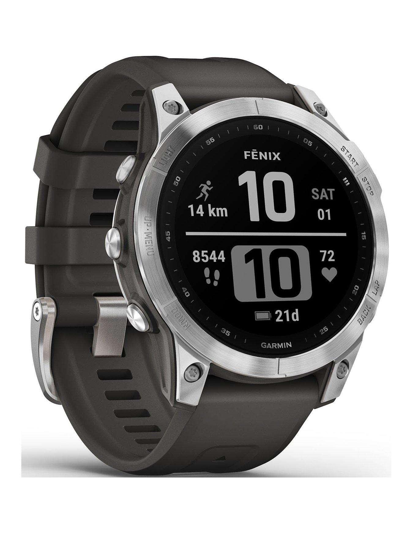 Garmin Fenix 7S Multisport GPS Watch Silver with Graphite Band Very Ireland