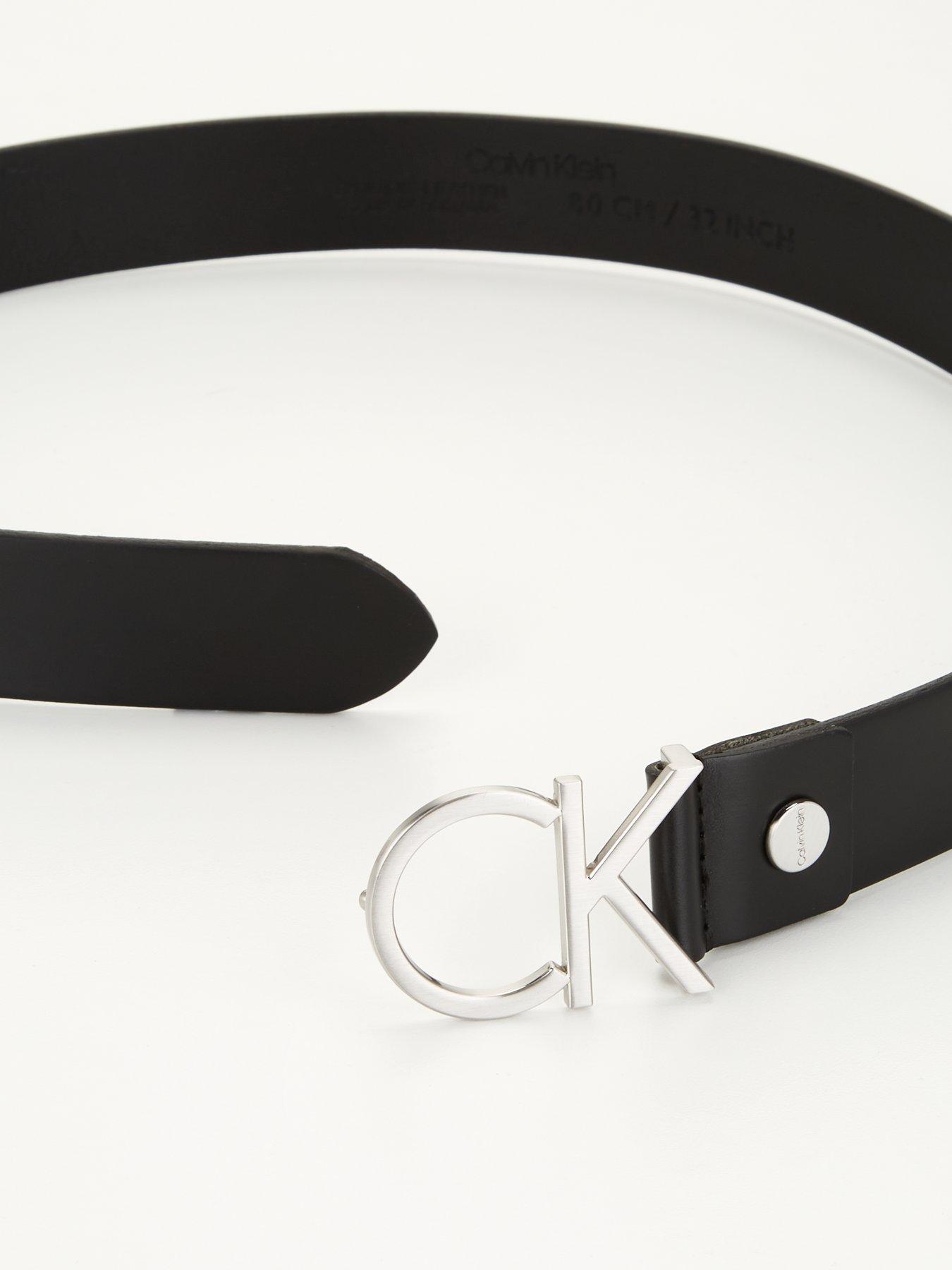 Image 3 of 4 of Calvin Klein Adjustable Leather Belt - Black