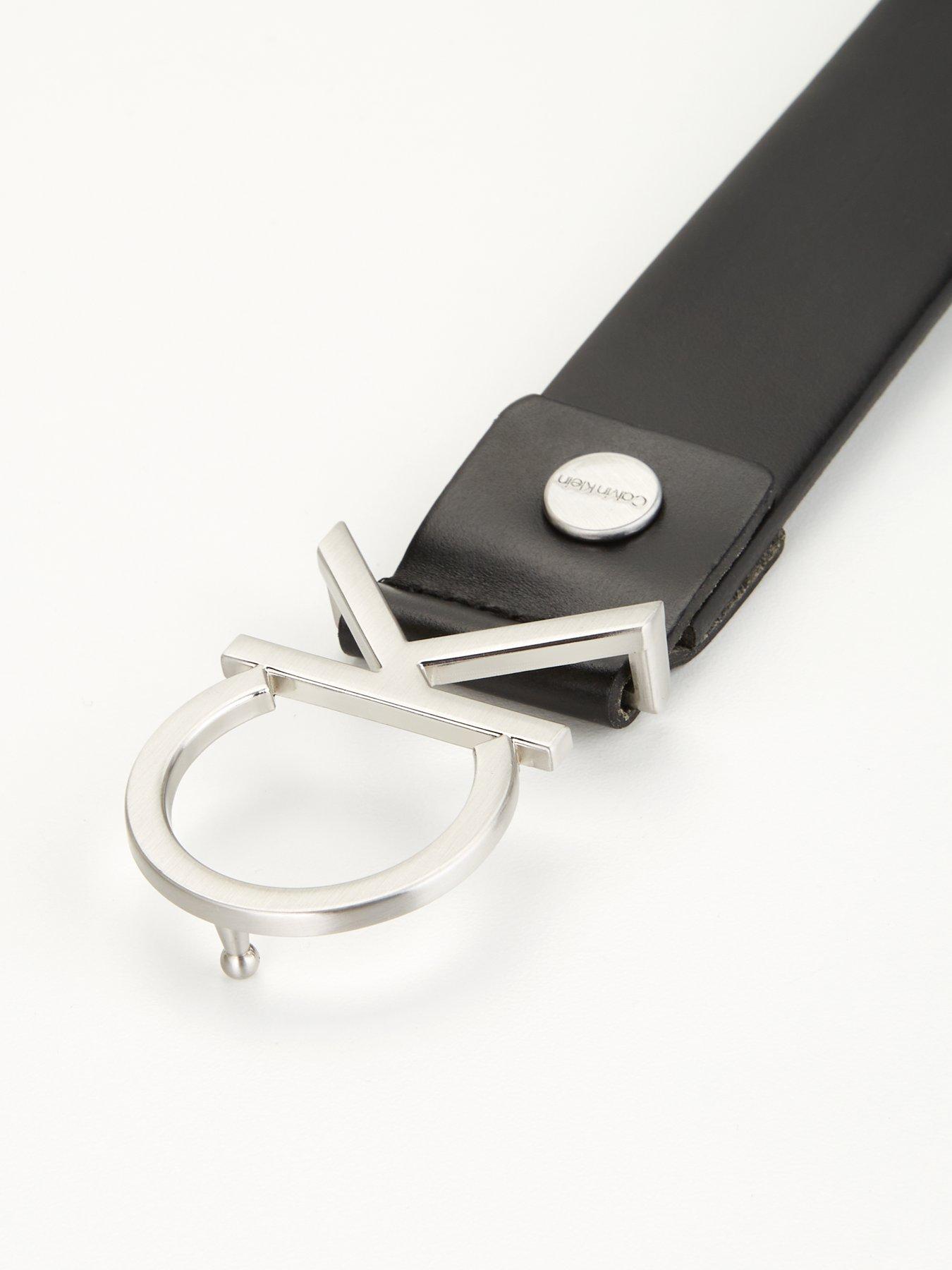 Image 4 of 4 of Calvin Klein Adjustable Leather Belt - Black