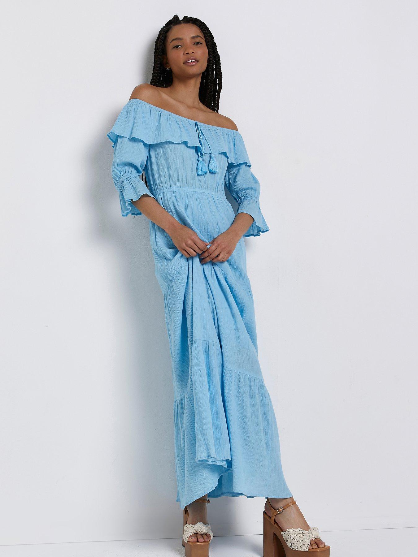 river island blue maxi dress