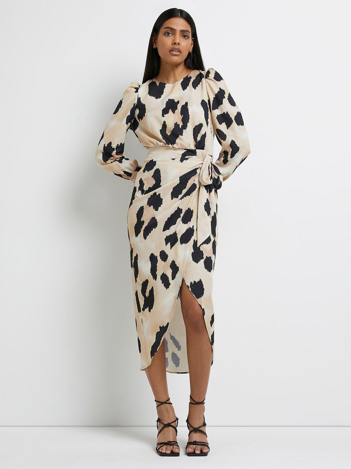 Midi dress hotsell leopard print