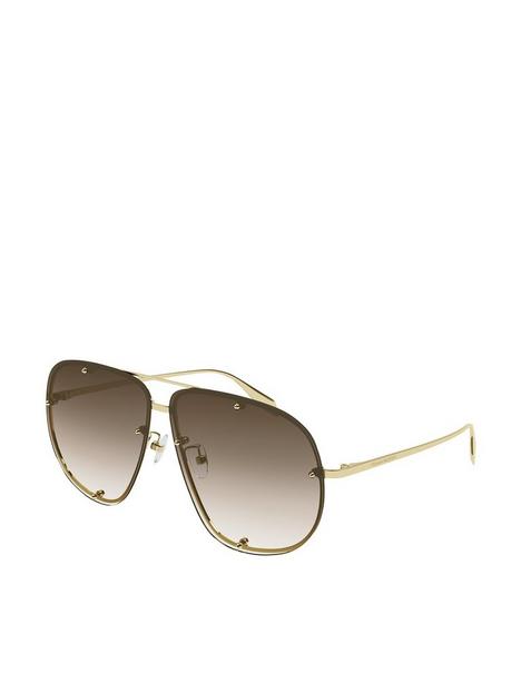 alexander-mcqueen-sunglasses-pilot-sunglasses-gold