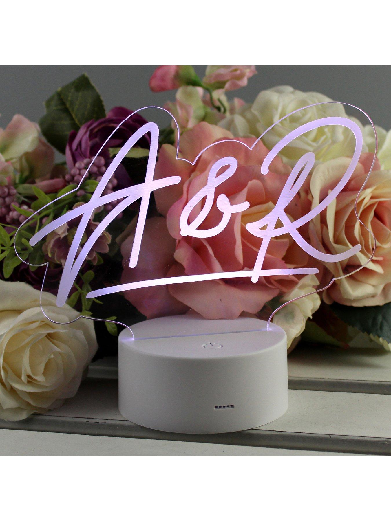 Image 2 of 6 of The Personalised Memento Company Personalised Free Text LED Colour Changing Desk Night Light
