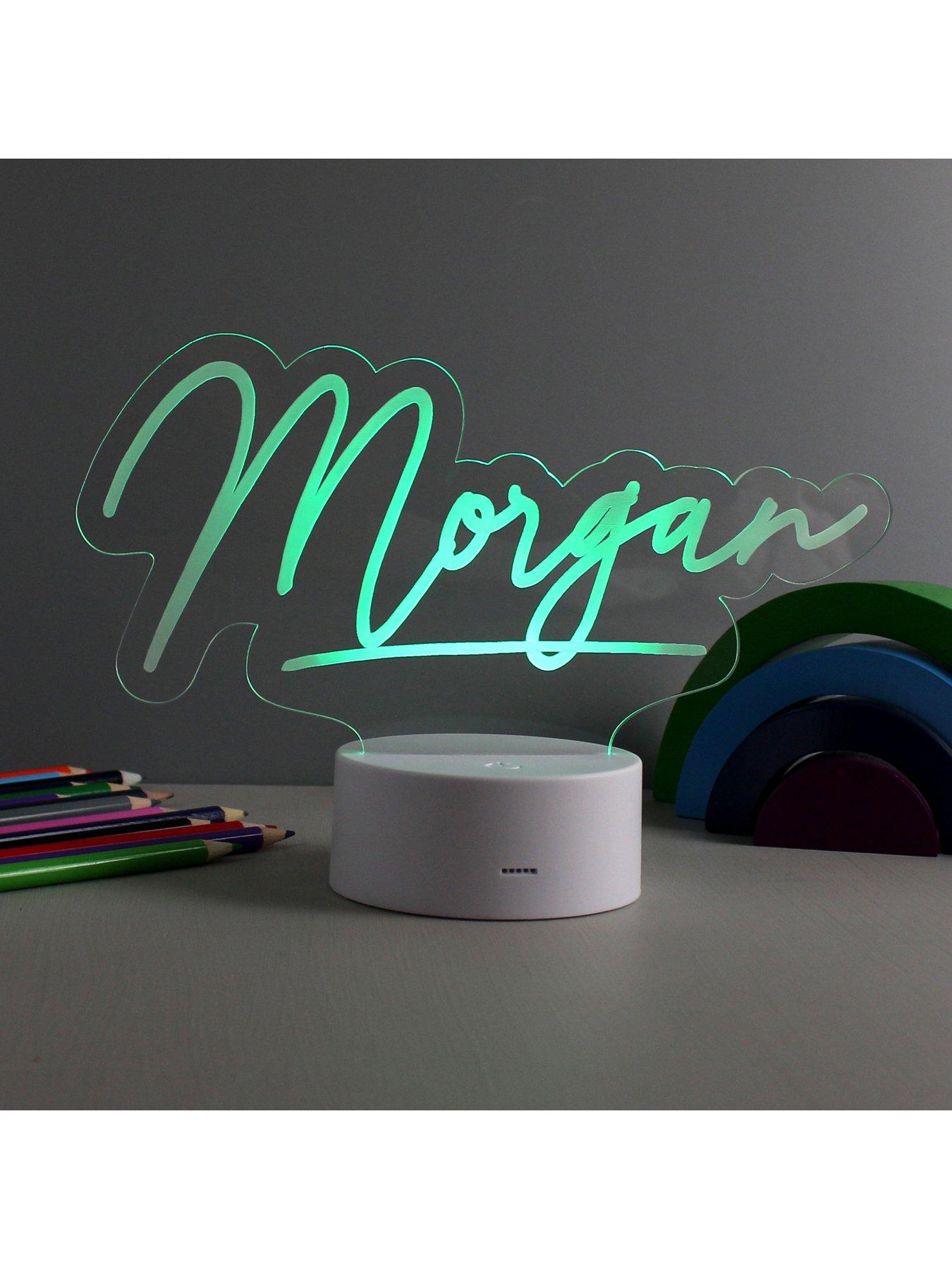 Image 3 of 6 of The Personalised Memento Company Personalised Free Text LED Colour Changing Desk Night Light