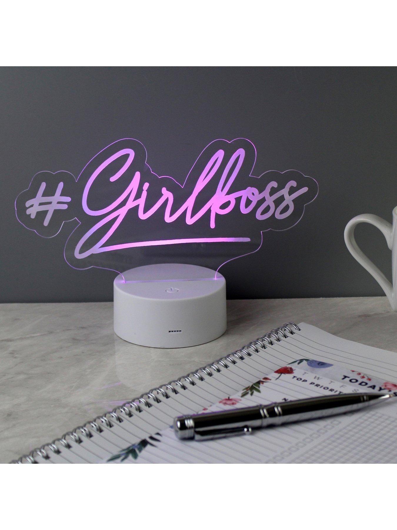 Image 4 of 6 of The Personalised Memento Company Personalised Free Text LED Colour Changing Desk Night Light
