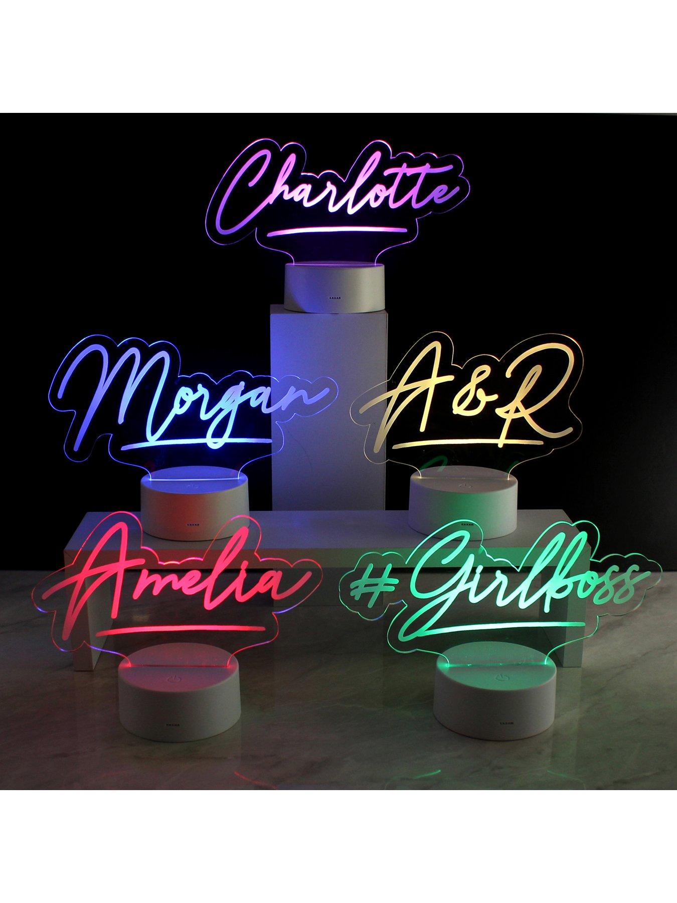 Image 6 of 6 of The Personalised Memento Company Personalised Free Text LED Colour Changing Desk Night Light