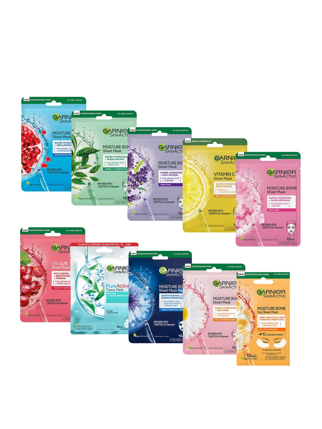 Image 2 of 6 of Garnier Garnier SkinActive Sheet Masks Complete Collection, Set of 10 Face &amp; Eye Masks