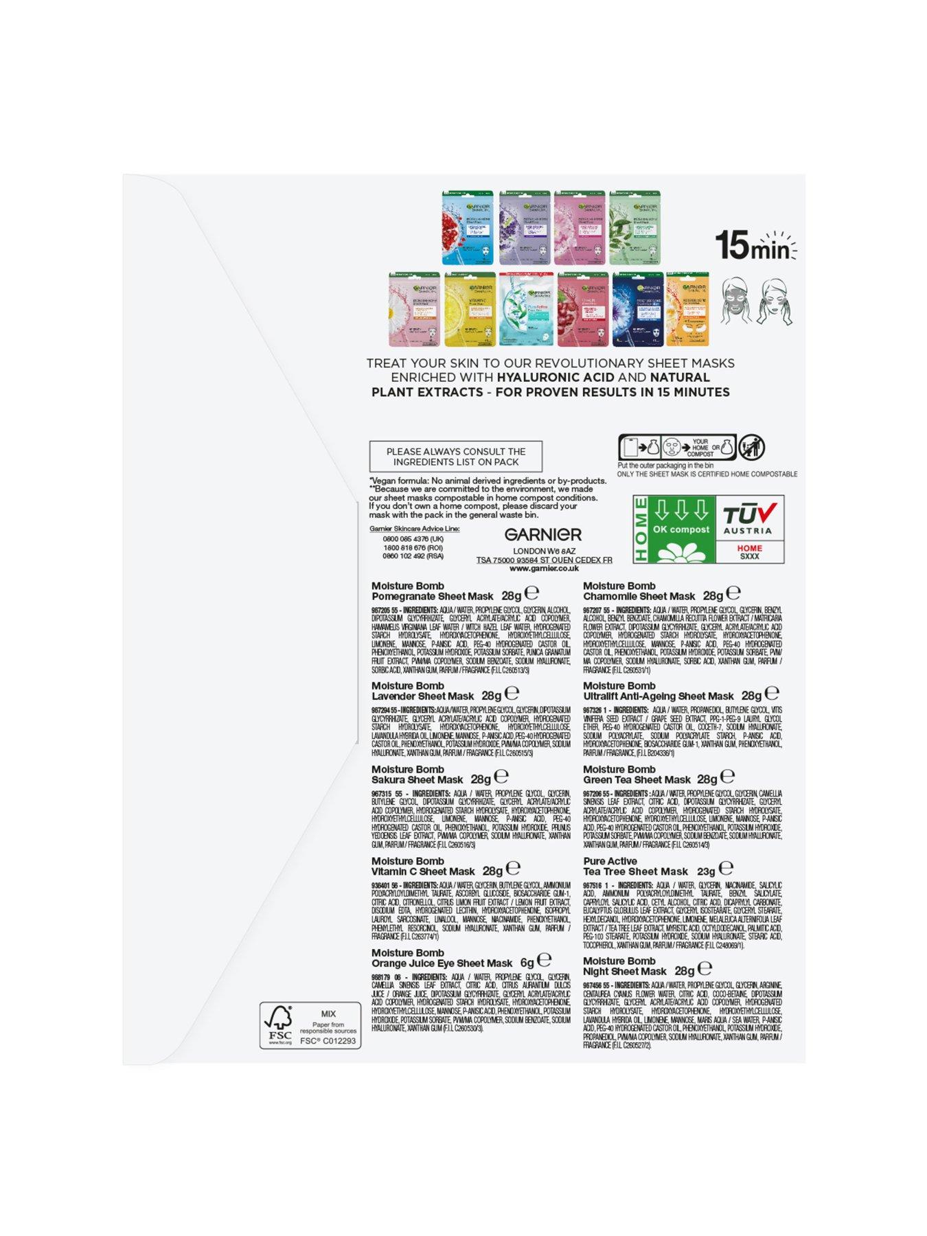 Image 4 of 6 of Garnier Garnier SkinActive Sheet Masks Complete Collection, Set of 10 Face &amp; Eye Masks